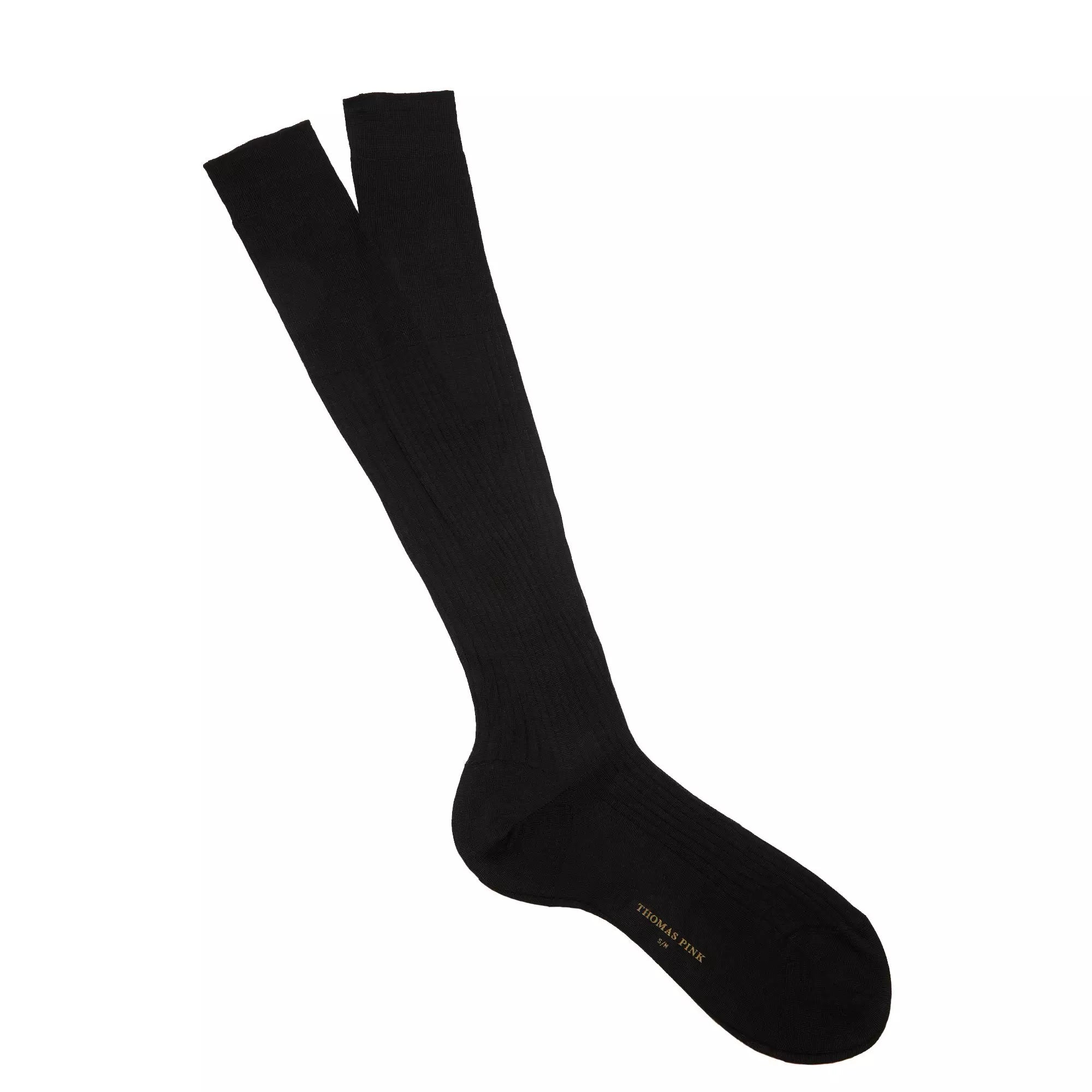 Black Long Ribbed Silk Dress Socks – Thomas Pink