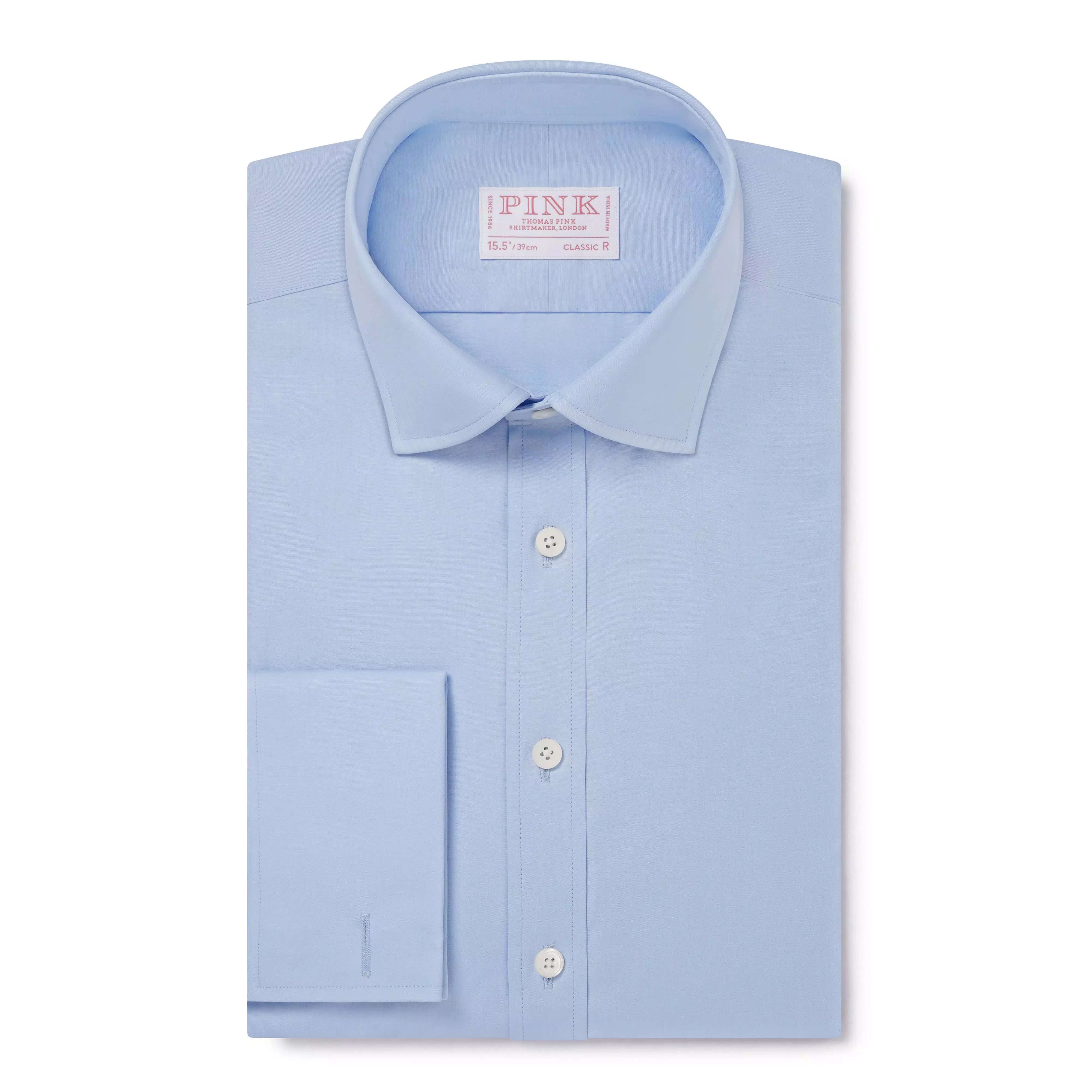 Pale Blue Classic Fit Essential Double Cuff Poplin Formal Shirt - Regular / 17.0 Pale Blue Classic Fit Essential Double Cuff Poplin Formal Shirt - Regular / 17.0
