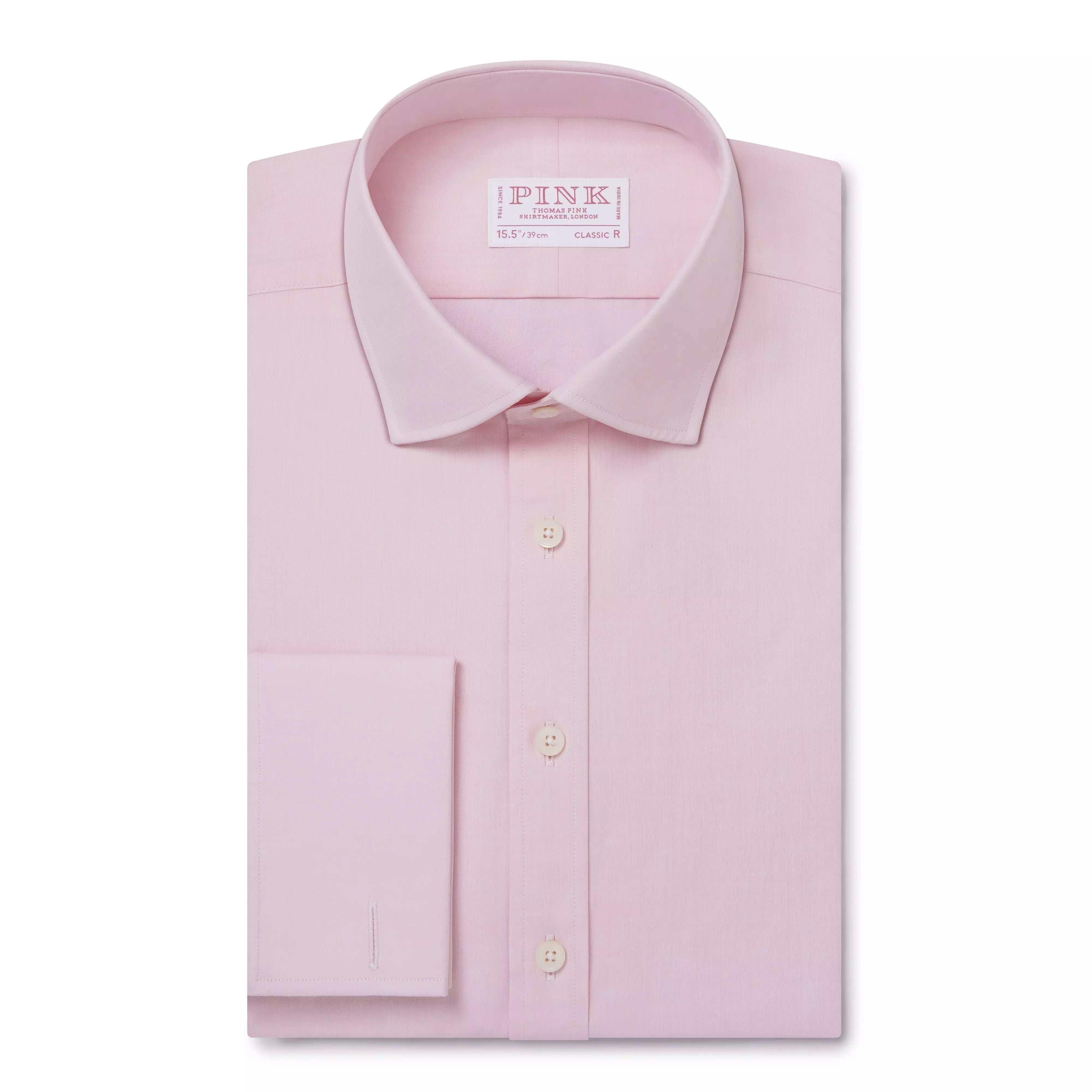 Pale Pink Classic Fit French Cuff Poplin Dress Shirt – Thomas Pink