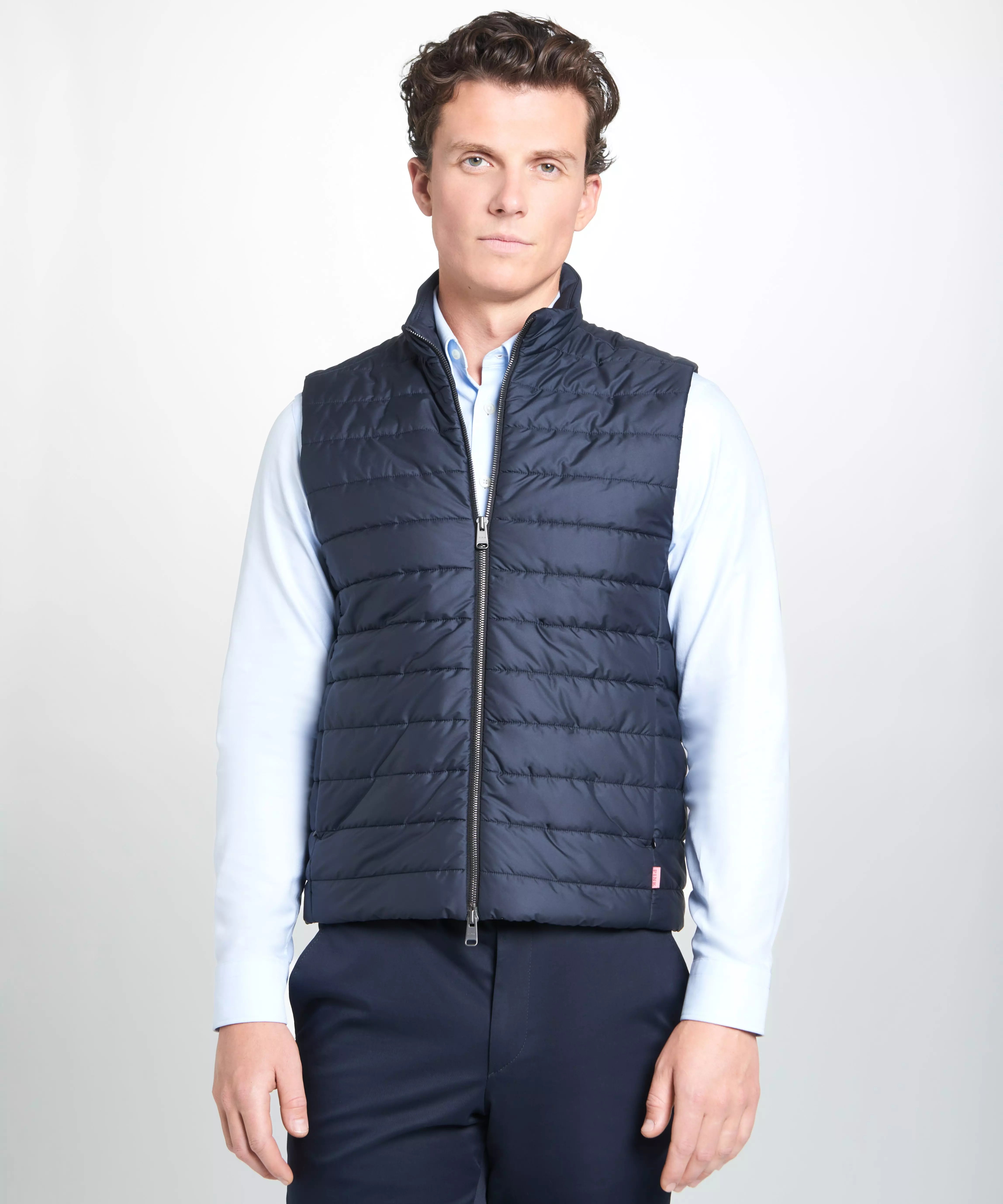 Navy Blue Padded Vest – Thomas Pink