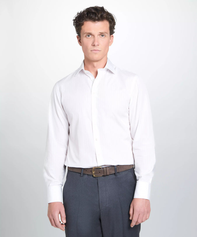 Multi & White Tailored Fit Fine City Multi Stripe Dress Shirt