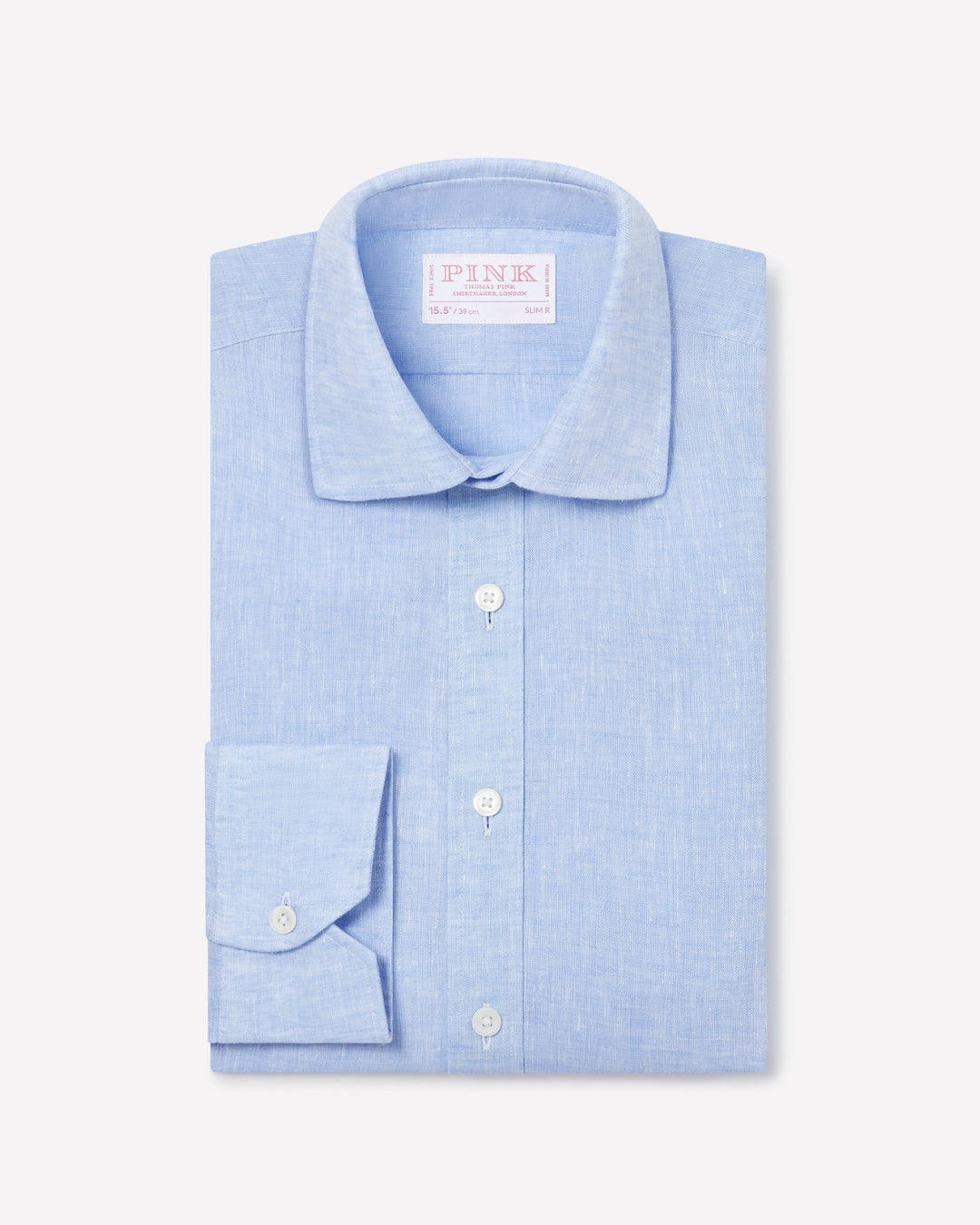 Pale Blue Slim Fit Essential Linen Formal Shirt Thomas Pink Pale Blue Slim Fit Essential Linen Formal Shirt Thomas Pink