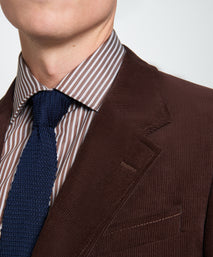 Deep Brown Classic Fit Unstructured Cord Jacket