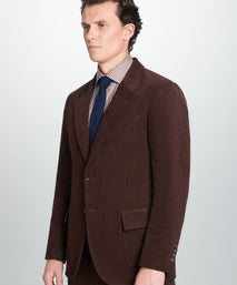 Deep Brown Classic Fit Unstructured Cord Jacket