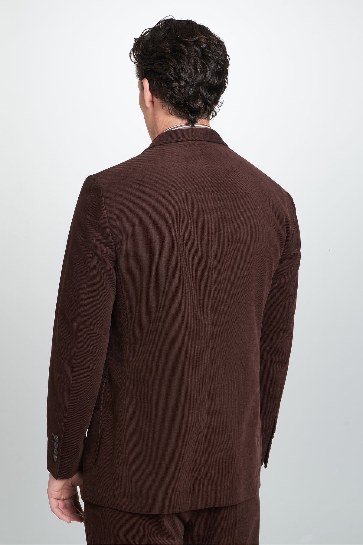 Deep Brown Classic Fit Unstructured Cord Jacket