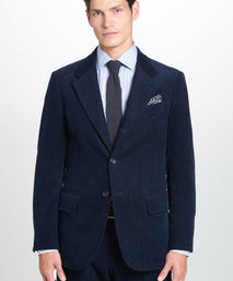 Navy Classic Fit Unstructured Cord Jacket
