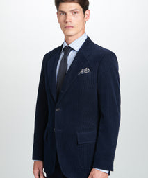 Navy Classic Fit Unstructured Cord Jacket