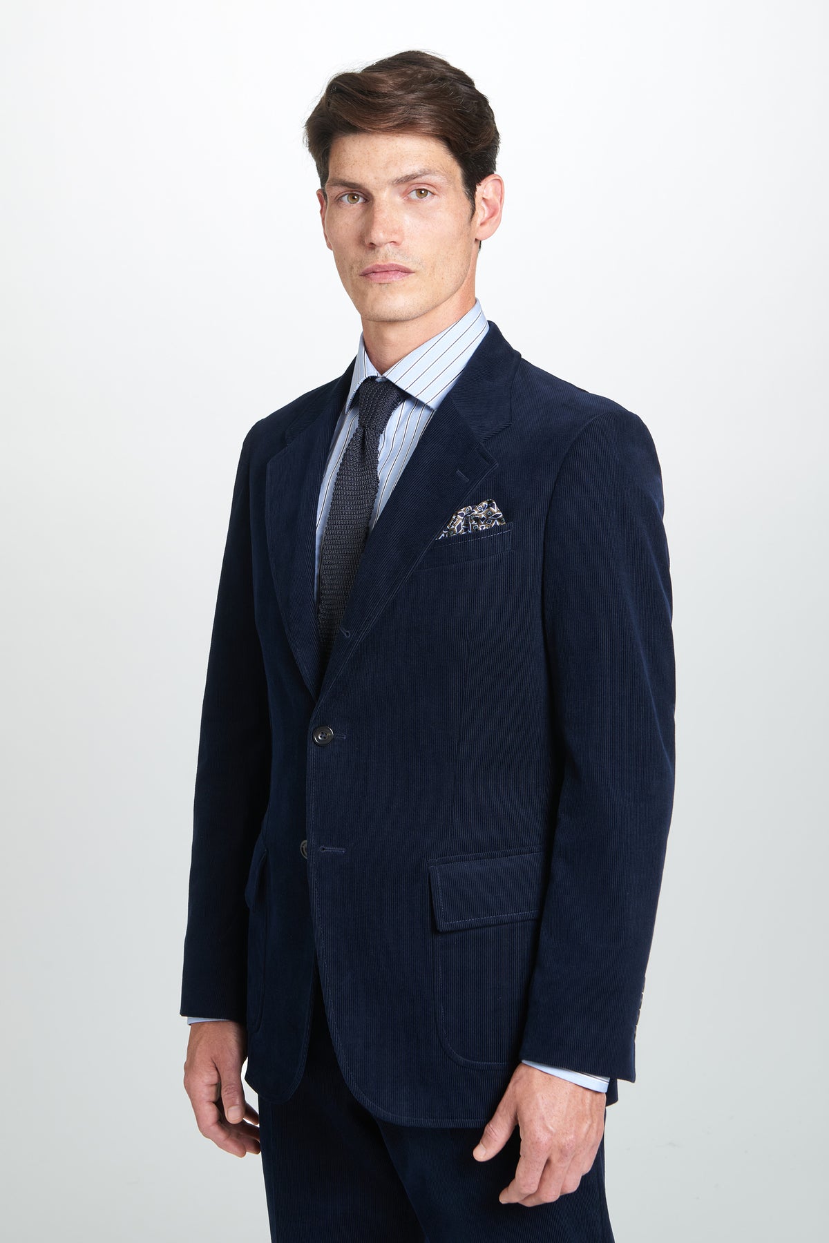 Navy Classic Fit Unstructured Cord Jacket