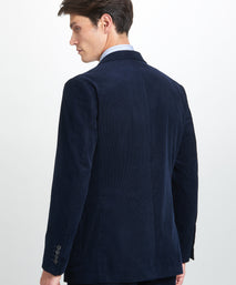 Navy Classic Fit Unstructured Cord Jacket