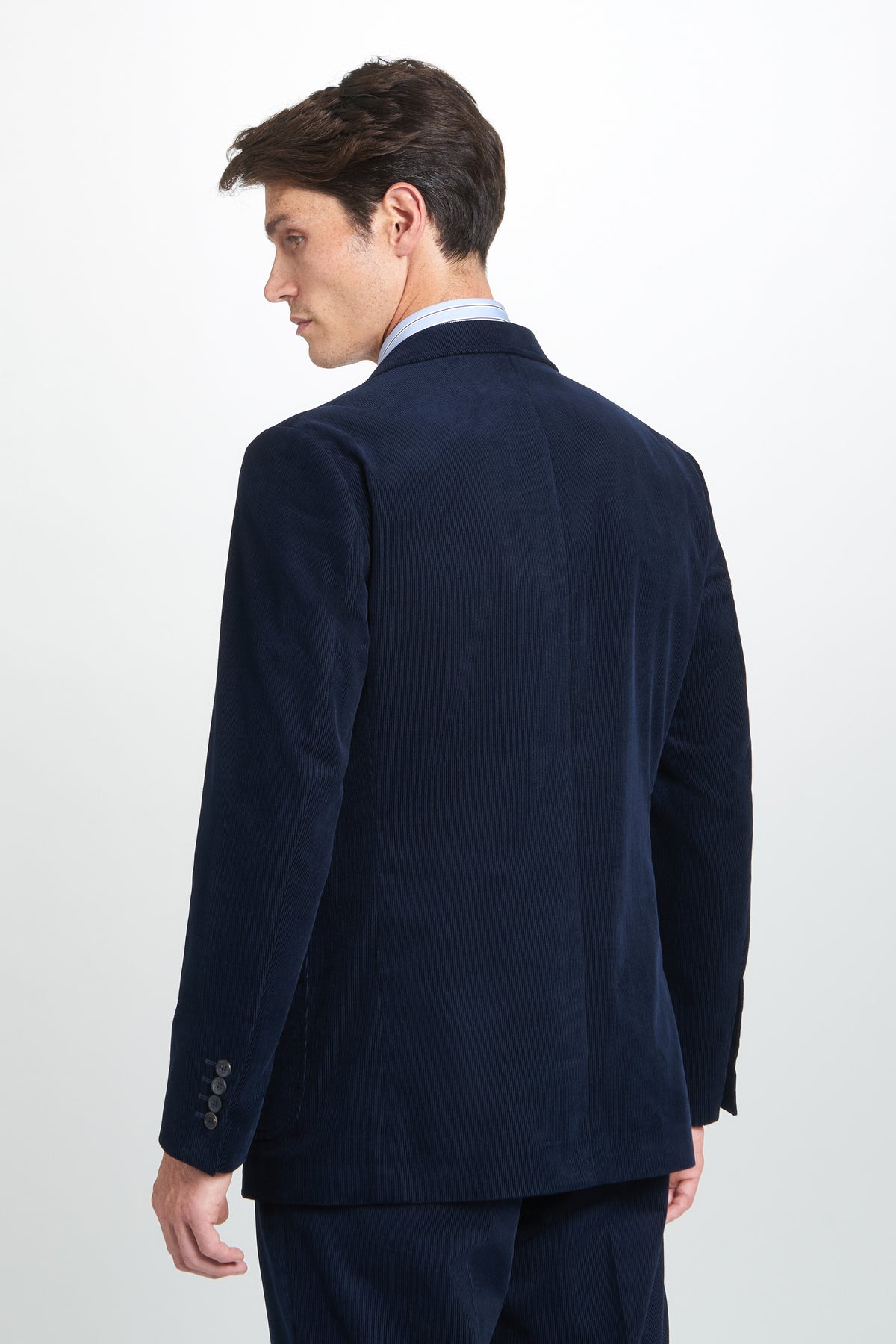 Navy Classic Fit Unstructured Cord Jacket