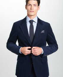 Navy Classic Fit Unstructured Cord Jacket