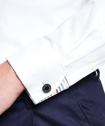 White Tailored Fit Plain Formal Shirt with Stripe