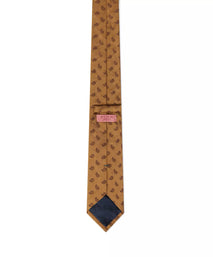 Mustard Yellow Paisley Motif Silk Woven Tie