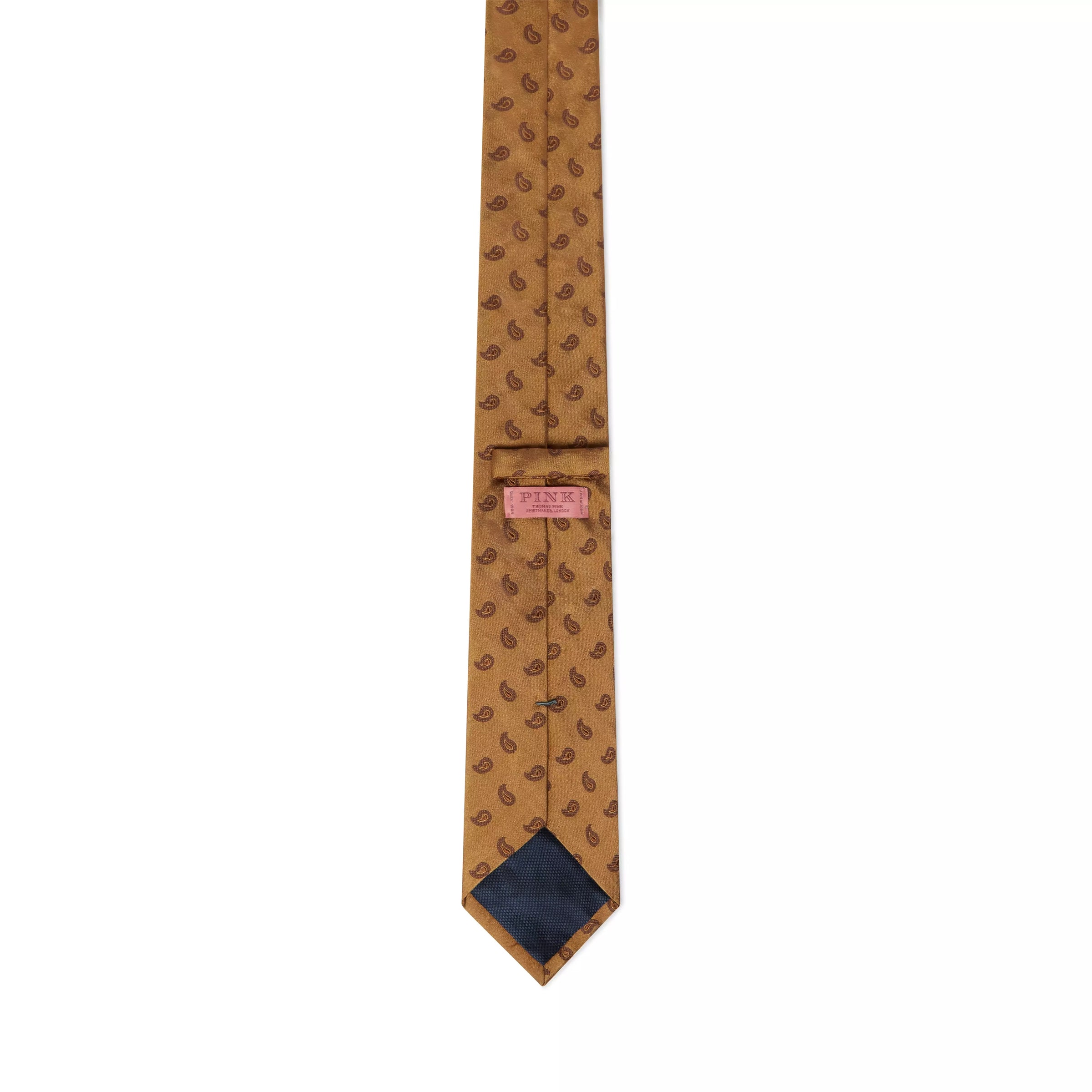 Mustard Yellow Paisley Motif Silk Woven Tie