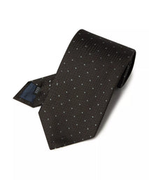 Black & Grey Pin Dot Textured Silk Woven Tie