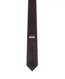 Black & Grey Pin Dot Textured Silk Woven Tie