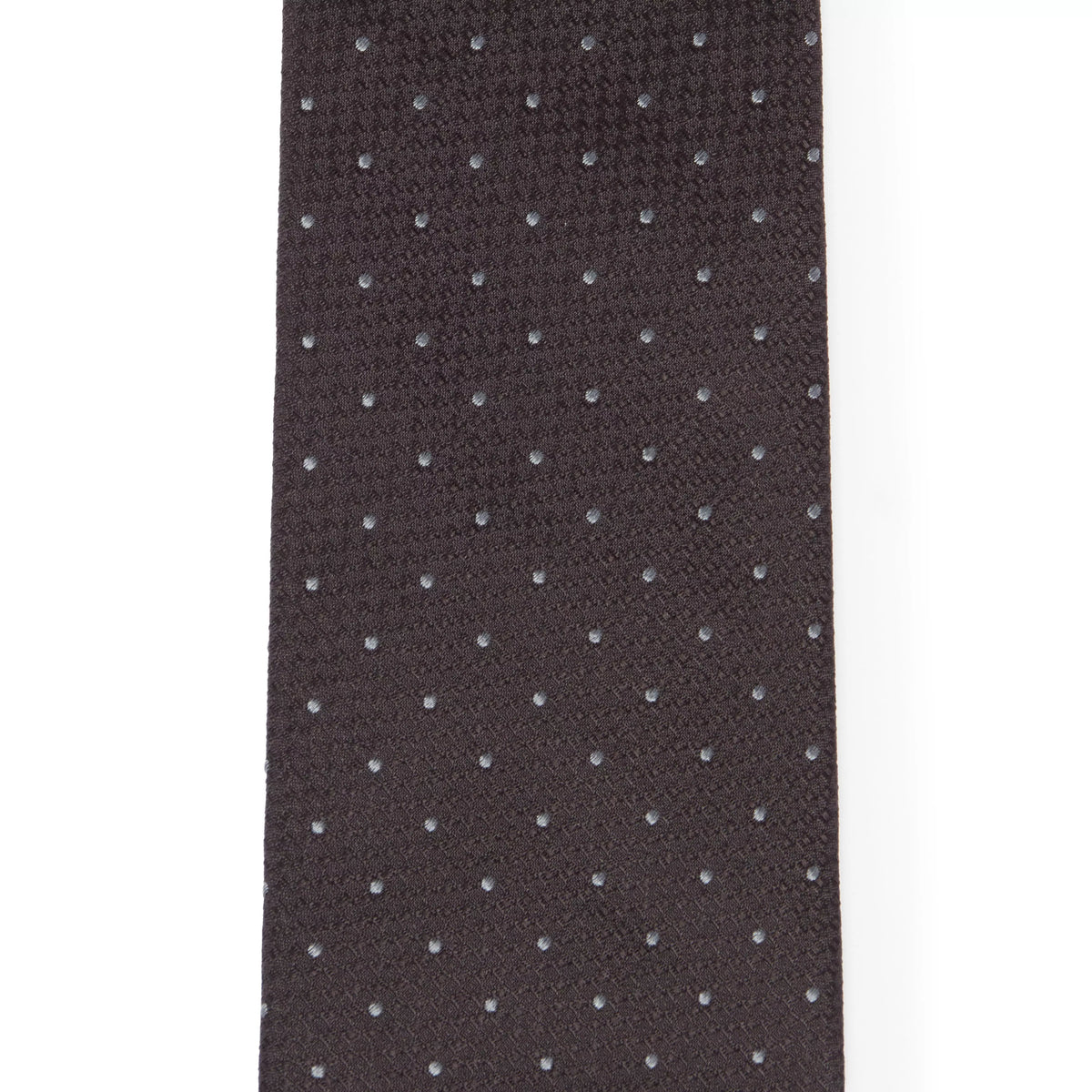 Black & Grey Pin Dot Textured Silk Woven Tie