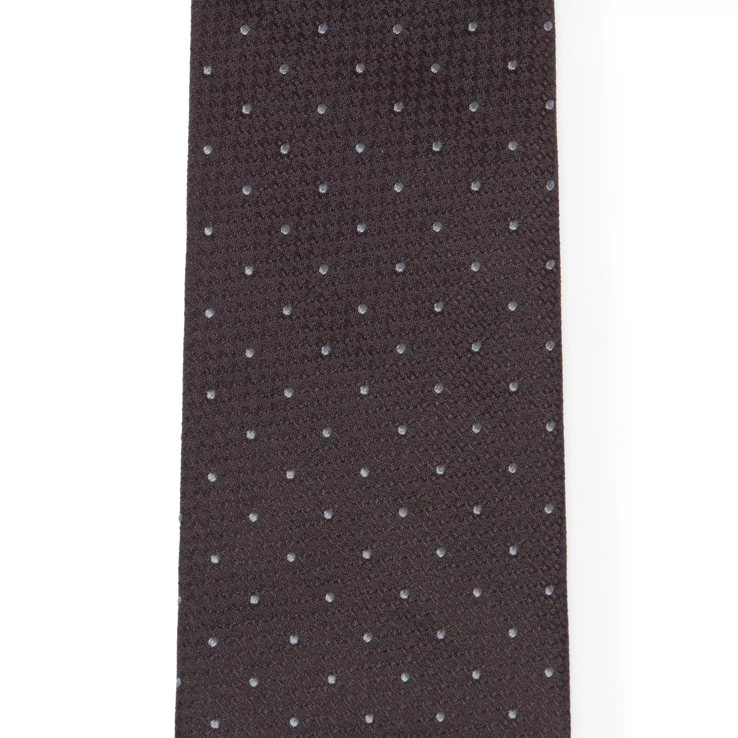 Black & Grey Pin Dot Textured Silk Woven Tie