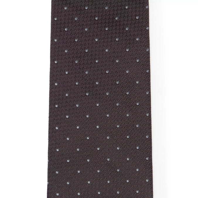 Black & Grey Pin Dot Textured Silk Woven Tie