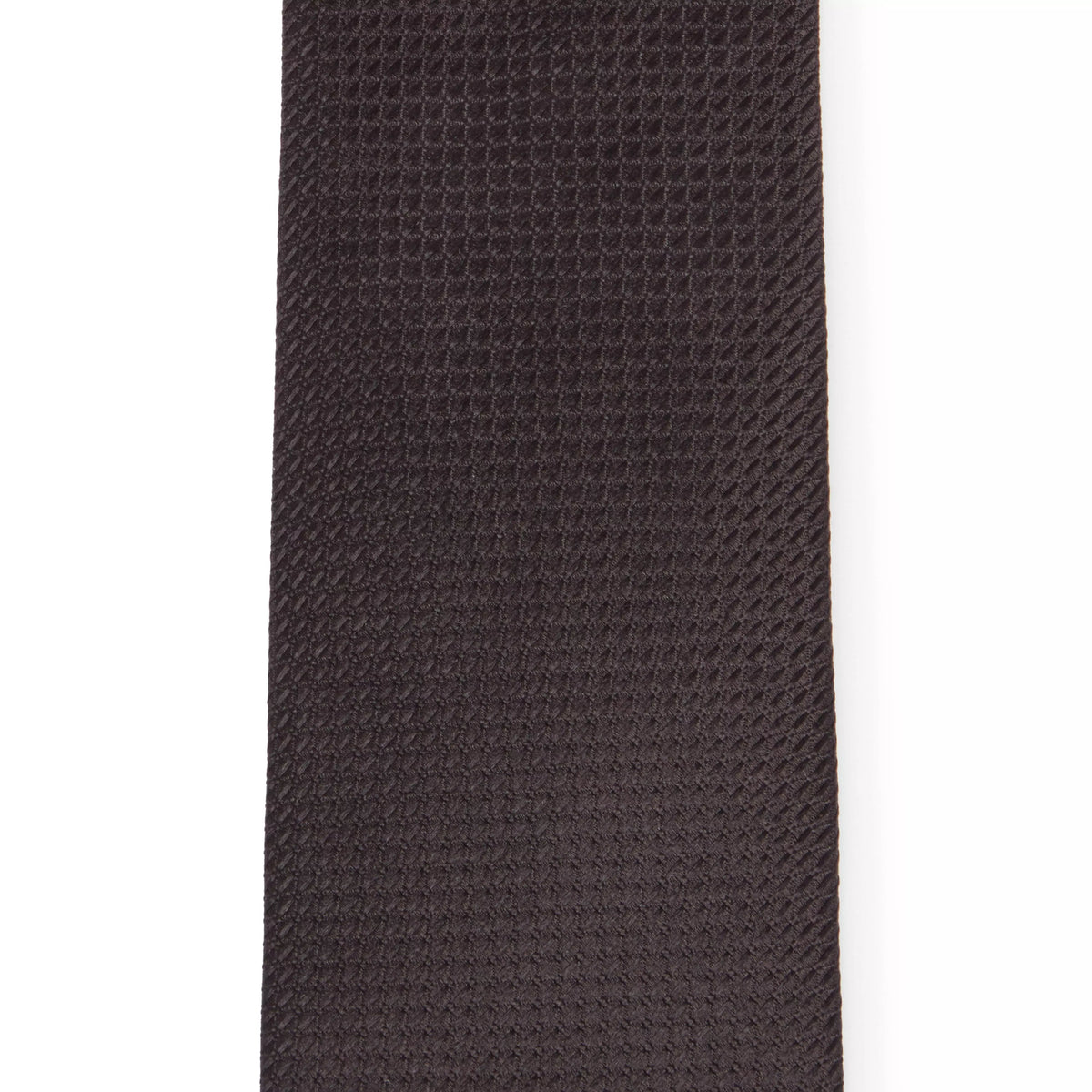 Black Textured Plain Woven Silk Tie