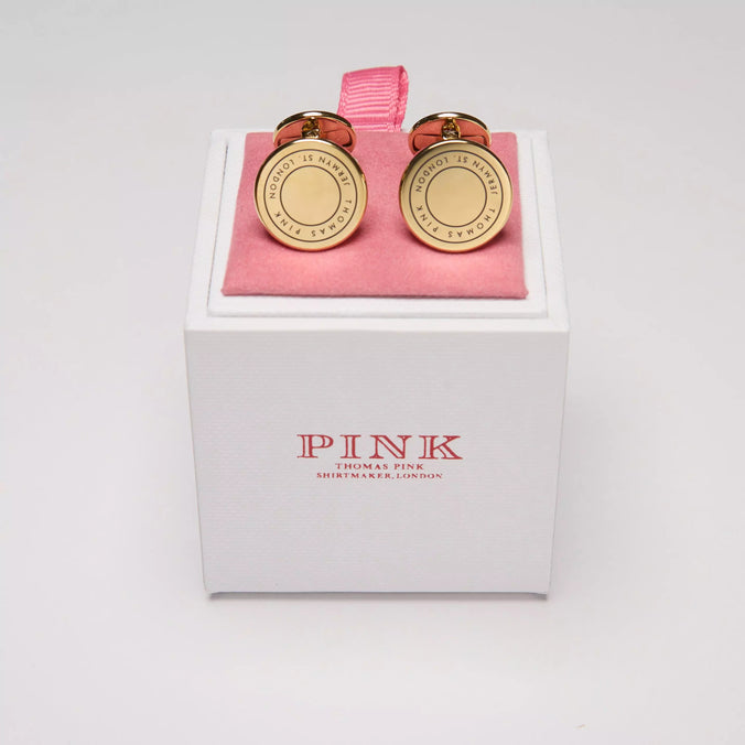 Navy Blue Enamel Jermyn St Cufflinks Gold Finish