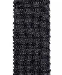 Graphite Plain Knitted Silk Tie Square Tip