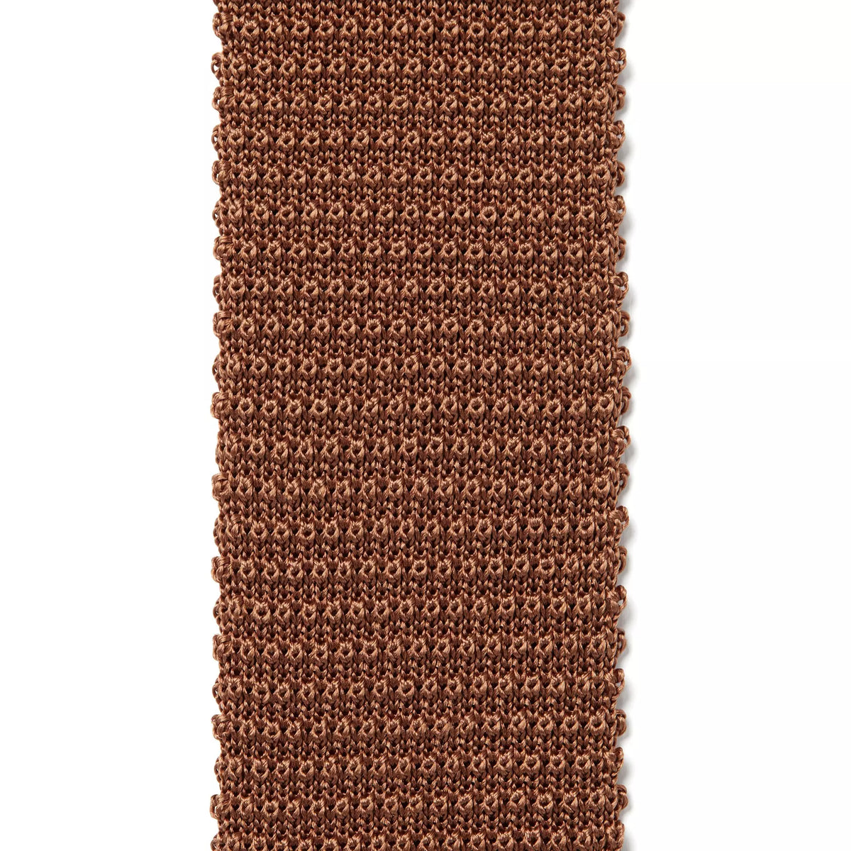 Neutral Plain Knitted Silk Tie Square Tip