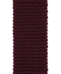 Burgundy Plain Knitted Silk Tie Square Tip