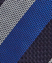Navy Blue & Blue Textured Striped Silk Tie