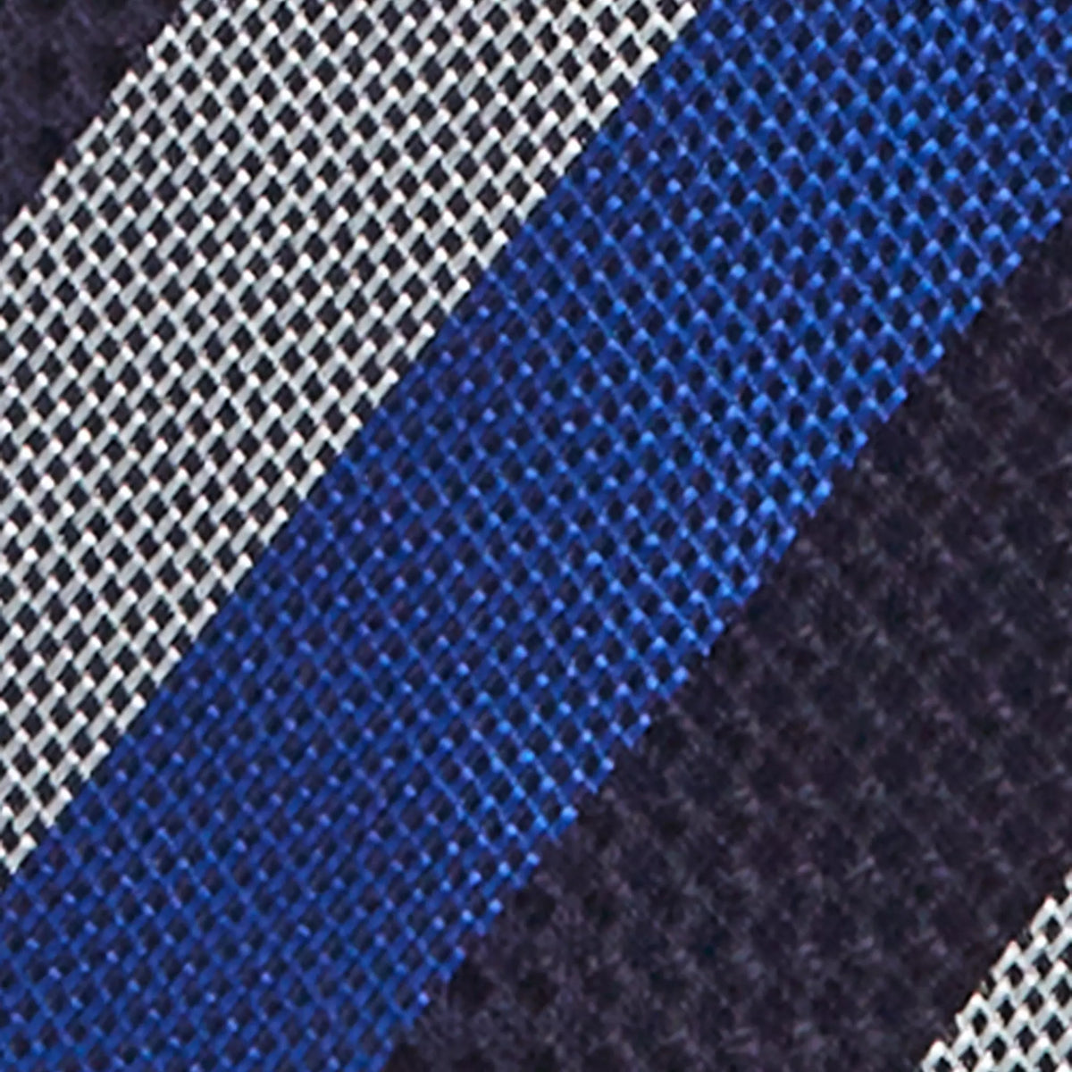 Navy Blue & Blue Textured Striped Silk Tie