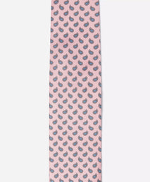 Pale Pink & Blue Small Paisley Motif Silk Printed Tie
