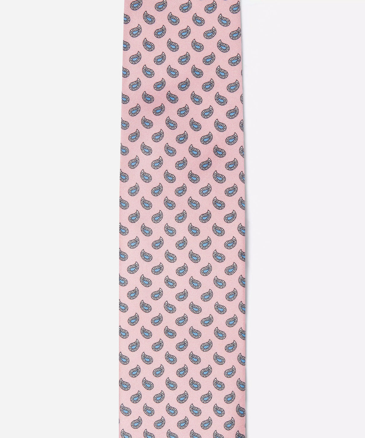 Pale Pink & Blue Small Paisley Motif Silk Printed Tie