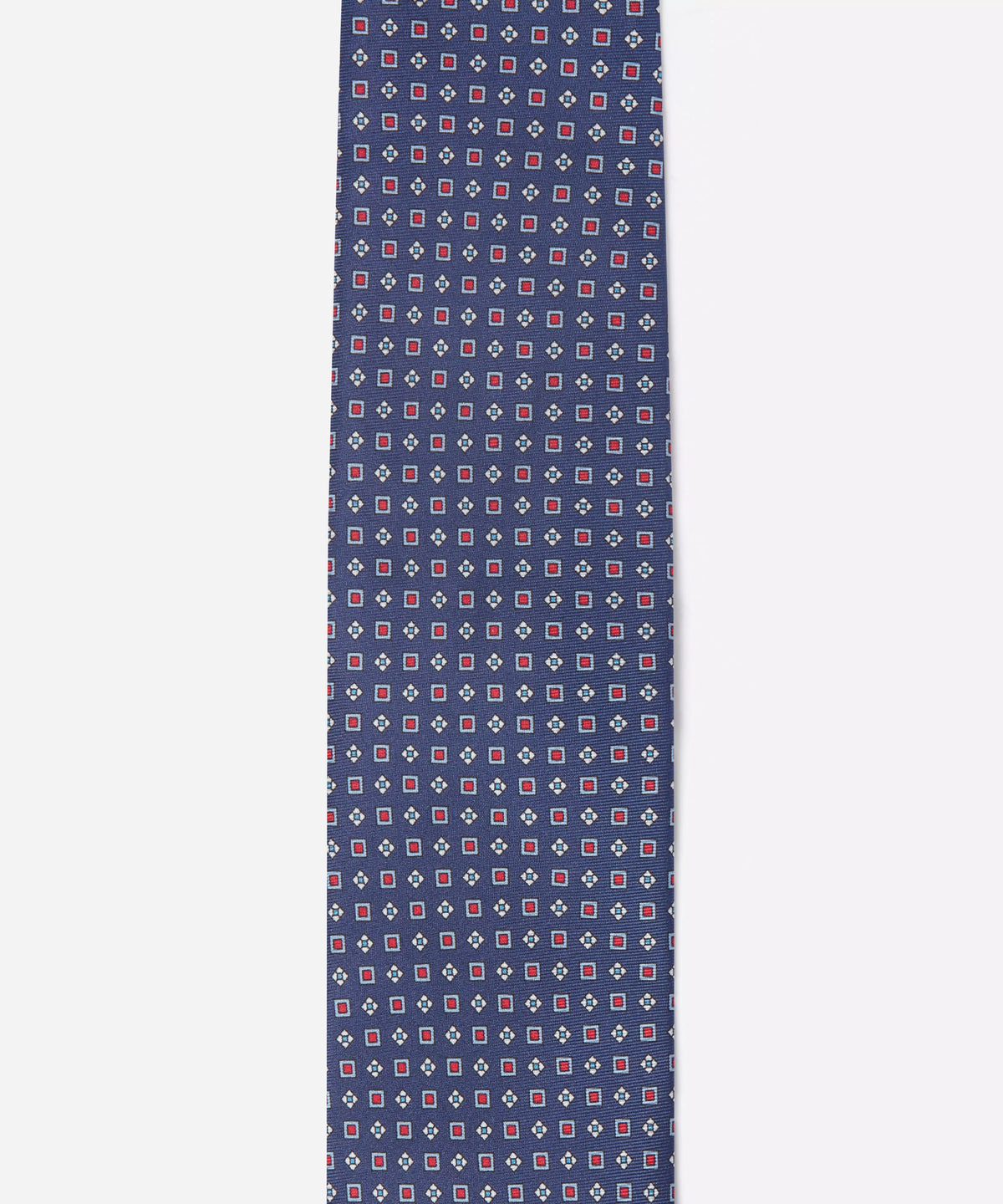 Blue & Red Small Biscuit Motif Silk Printed Tie