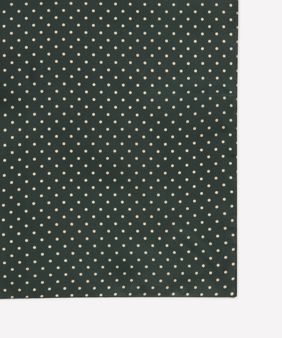 Green & Neutral Polka Dot Silk Pocket Square