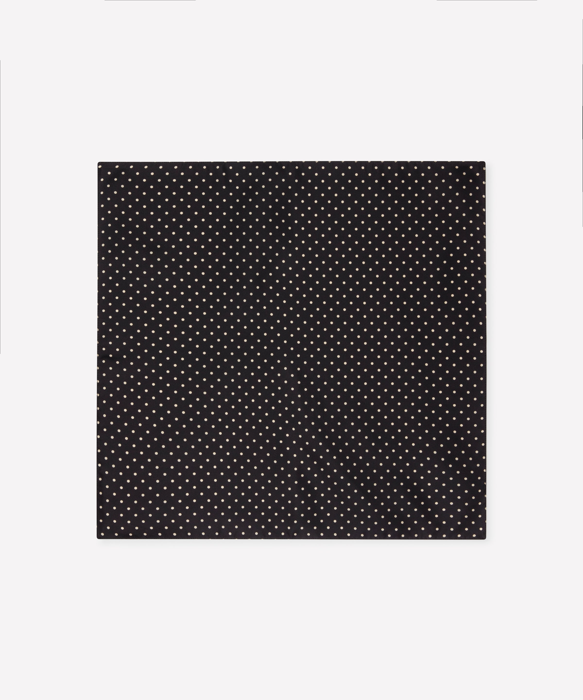 Black & Neutral Polka Dot Silk Pocket Square