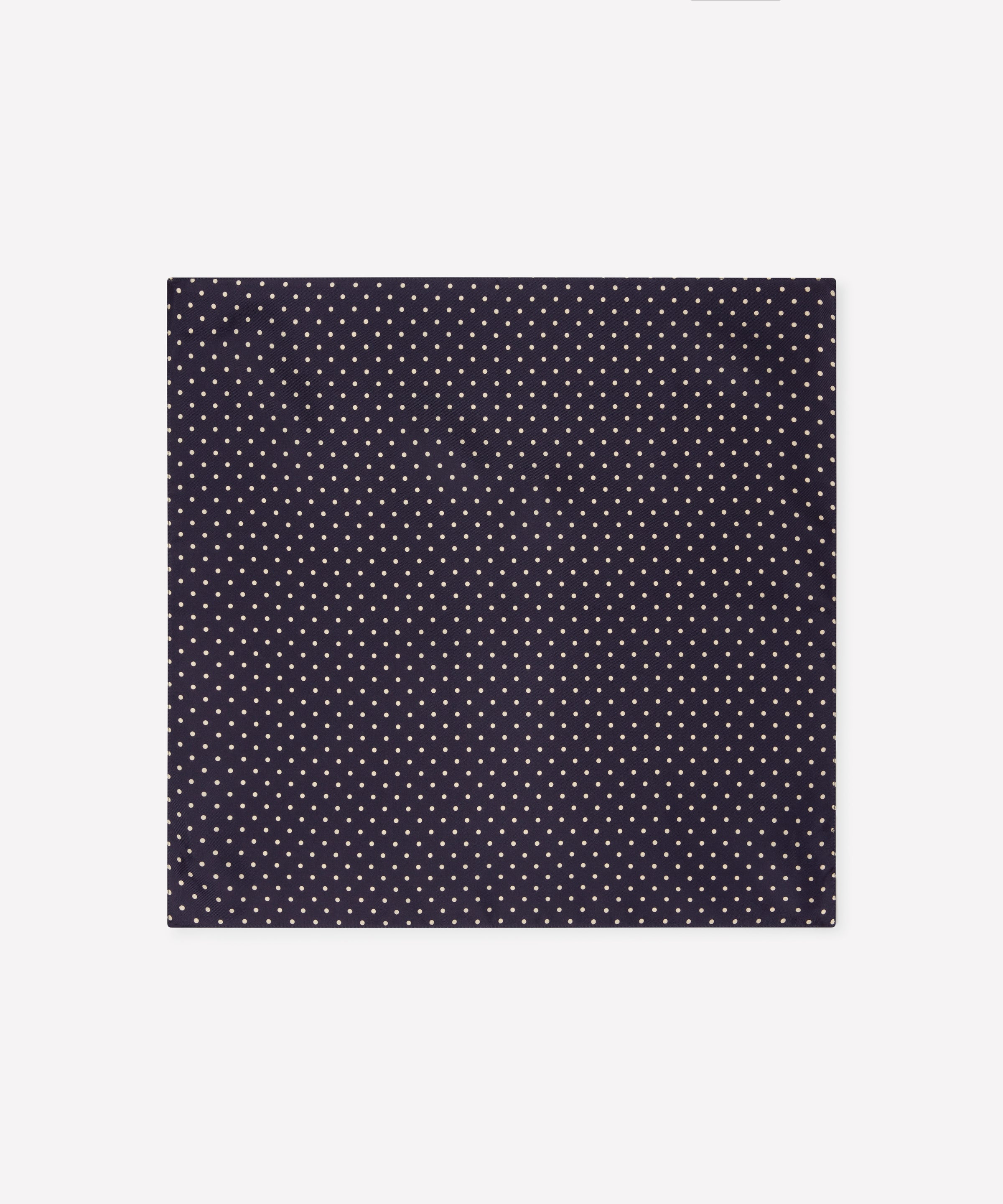 Navy & Neutral Polka Dot Silk Pocket Square