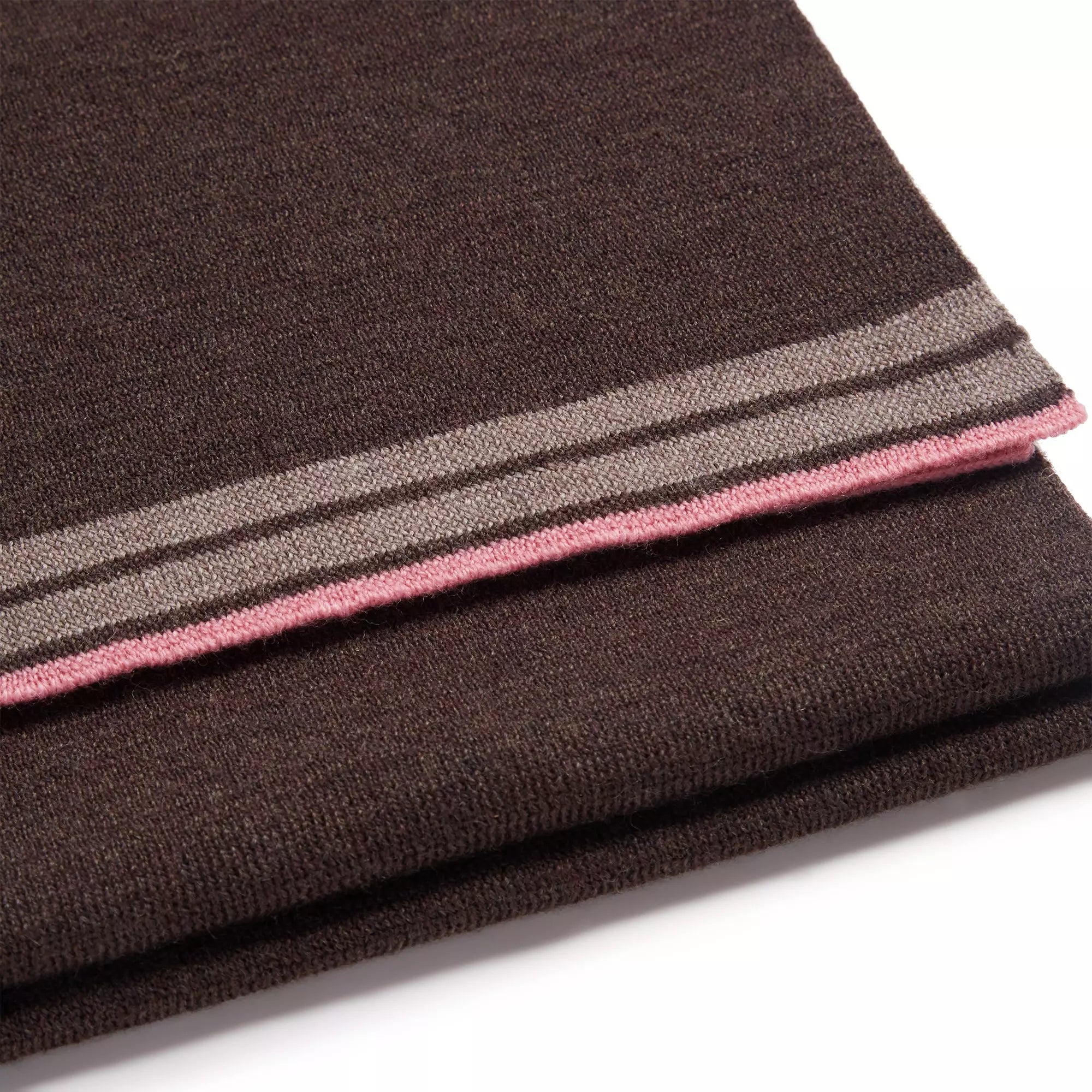 Brown Knitted Merino Wool Hat & Scarf Set