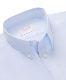 Pale Blue Slim Fit Business Casual Button Down Weekend Oxford Shirt