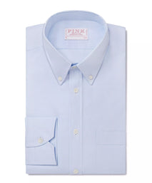 Pale Blue Slim Fit Business Casual Button Down Weekend Oxford Shirt