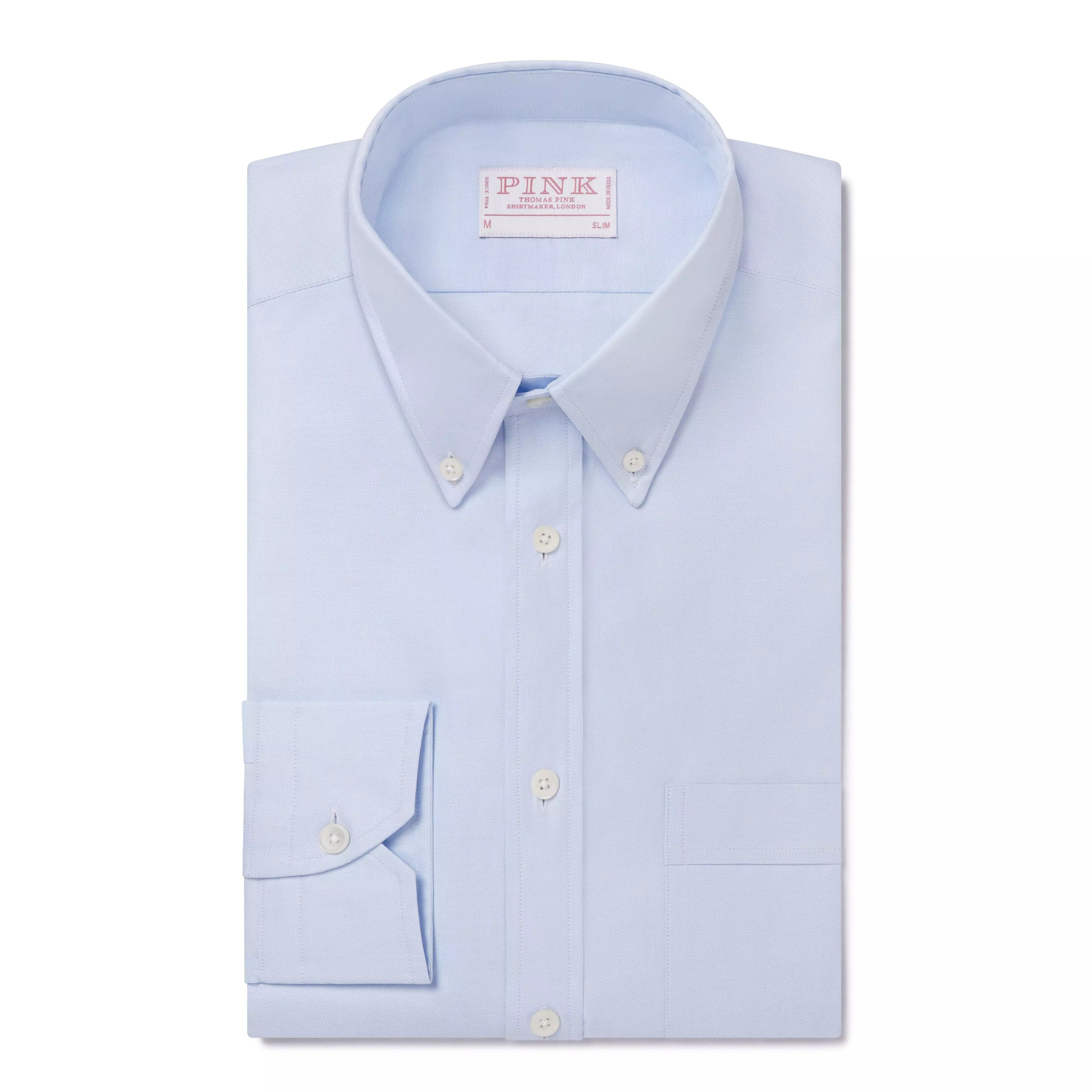 Pale Blue Slim Fit Business Casual Button Down Weekend Oxford Shirt