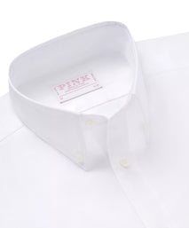 White Slim Fit Business Casual Button Down Weekend Oxford Shirt