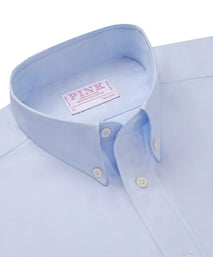 Pale Blue Tailored Fit Business Casual Button Down Weekend Oxford Shirt