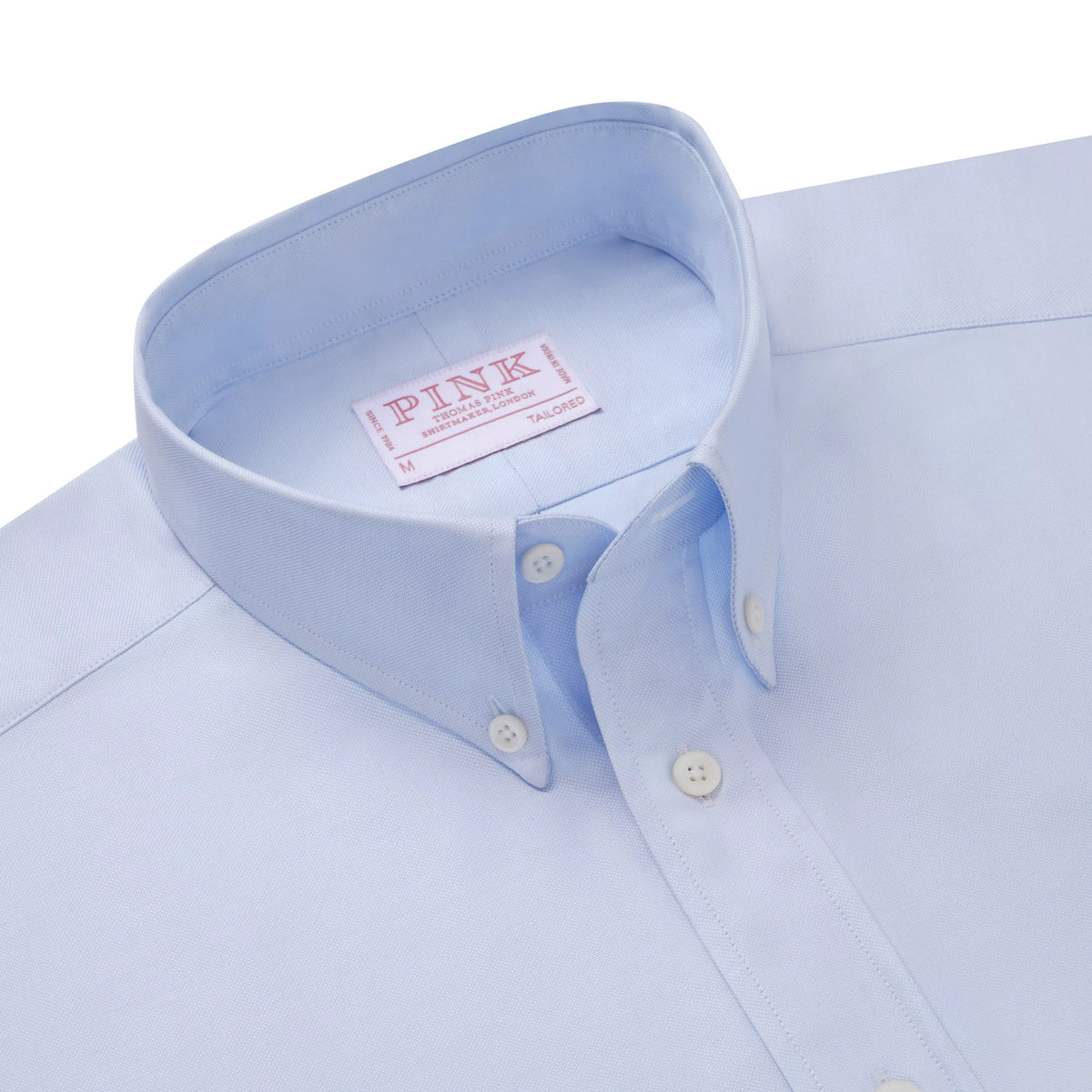 Pale Blue Tailored Fit Business Casual Button Down Weekend Oxford Shirt