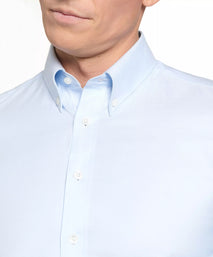Pale Blue Tailored Fit Business Casual Button Down Weekend Oxford Shirt