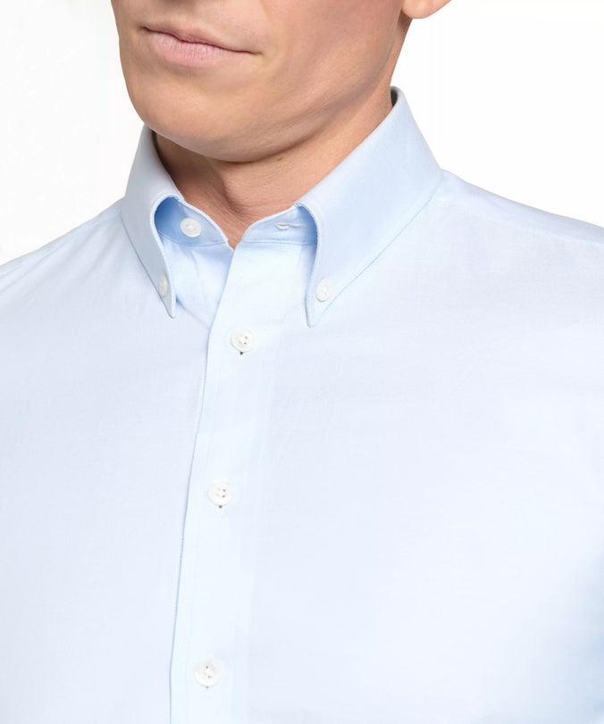 Pale Blue Tailored Fit Business Casual Button Down Weekend Oxford Shirt