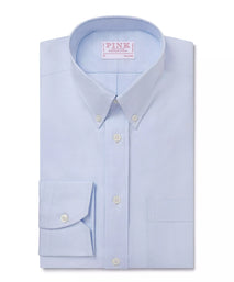 Pale Blue Tailored Fit Business Casual Button Down Weekend Oxford Shirt