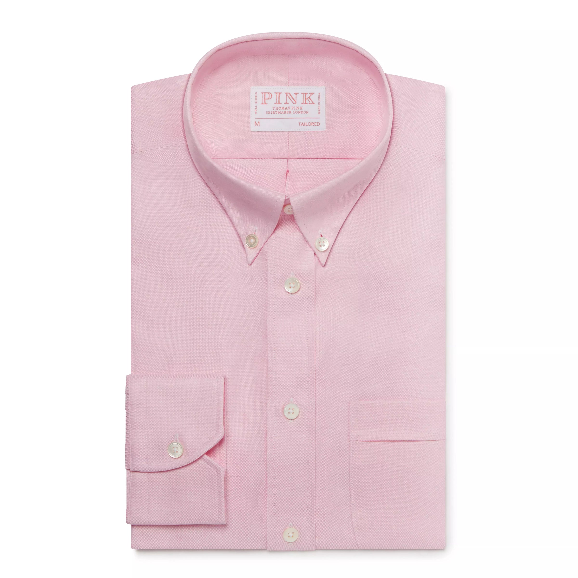 Pale Pink Tailored Fit Business Casual Button Down Weekend Oxford Shirt