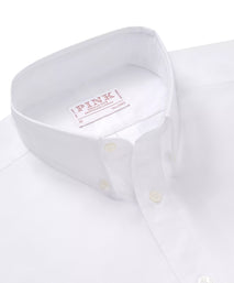 White Tailored Fit Business Casual Button Down Weekend Oxford Shirt