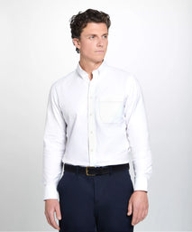 White Tailored Fit Business Casual Button Down Weekend Oxford Shirt