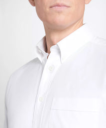 White Tailored Fit Business Casual Button Down Weekend Oxford Shirt